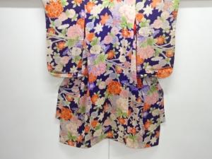 アンティーク　錦紗花のし模様着物